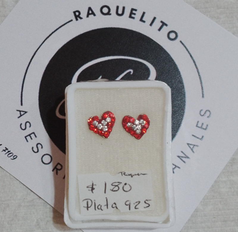 Corazón rojo plata