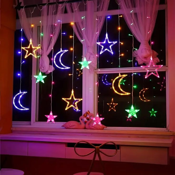 Serie de estrellas y luna